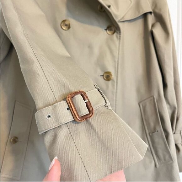 BURBERRY Tan Vintage Nova Check Fall Pea Trench Coat Sz. Small - Picture 10 of 11